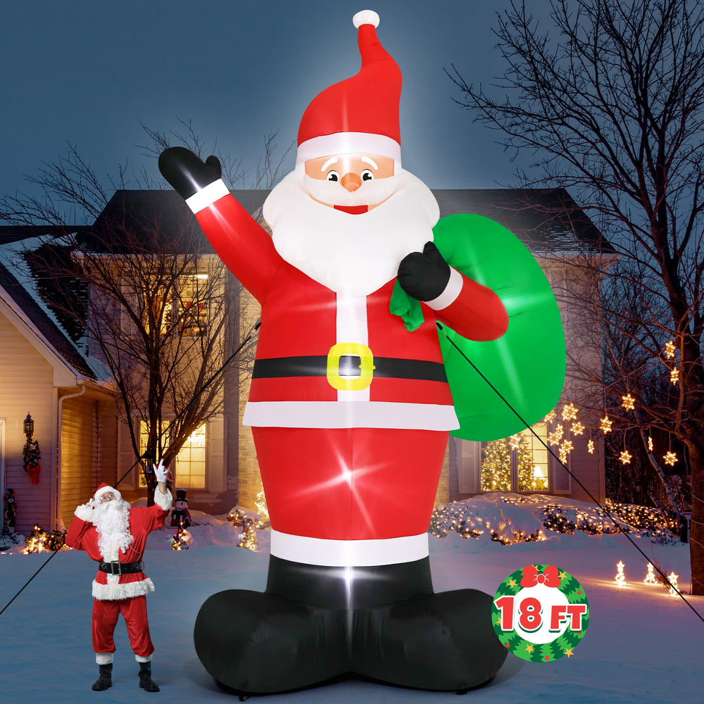Melisheer Santa front view showing bold height and holiday curb appeal