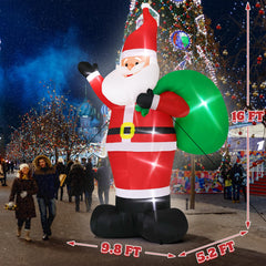 Melisheer Santa illuminated LED lights at night enhancing yard visibility