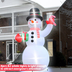 Melisheer snowman illuminated at night creating bright curb appeal