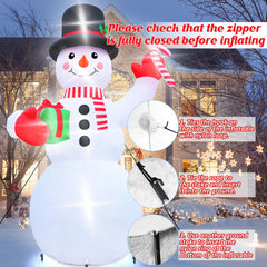 Melisheer snowman beside house illustrating 14ft size for scale