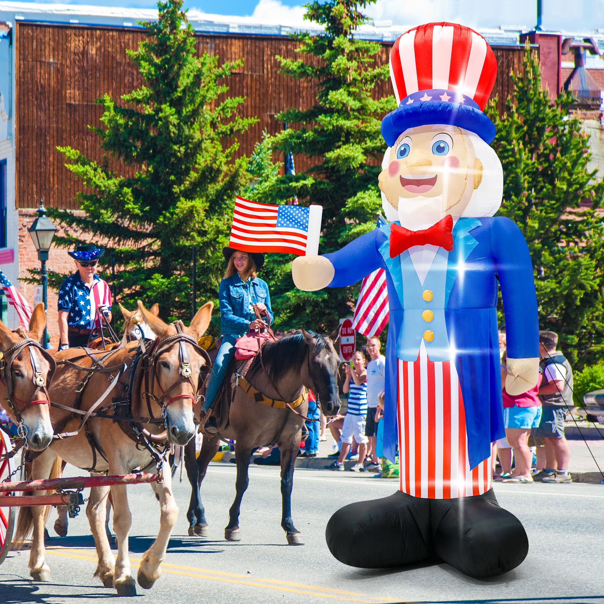 Melisheer close detail of Uncle Sam holding a flag for authentic patriotic styling