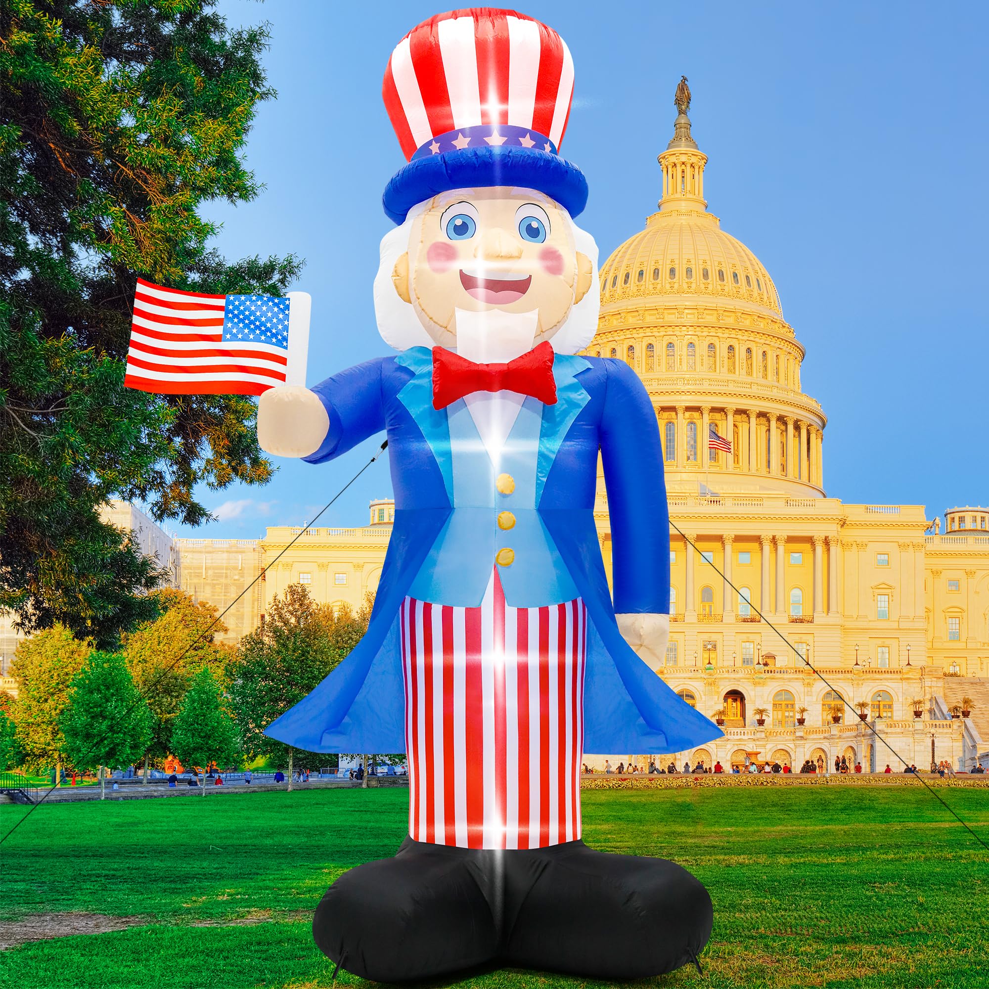 Melisheer Uncle Sam front view showing patriotic presence and clear visual impact