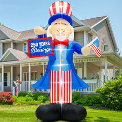Melisheer Uncle Sam front view showing tall patriotic presence and curb appeal