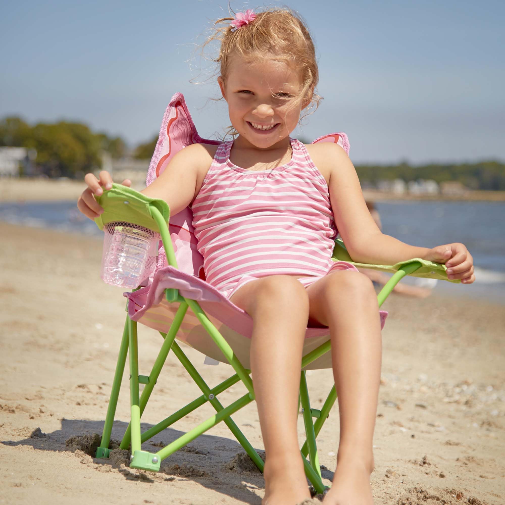 Melissa & Doug Bella Butterfly chair folded inside matching carry bag for easy storage and transport