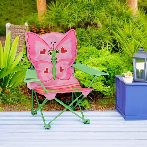 Melissa & Doug Bella Butterfly metal frame and striped finish highlighting sturdy, child-safe construction