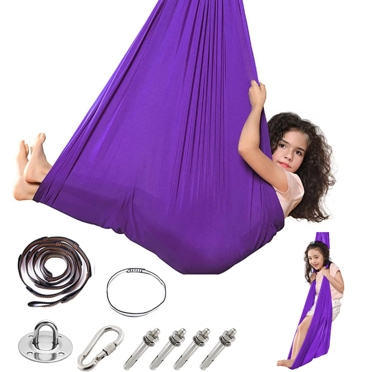 MelkTemn front view of therapy hammock showing cozy enclosure and support benefits