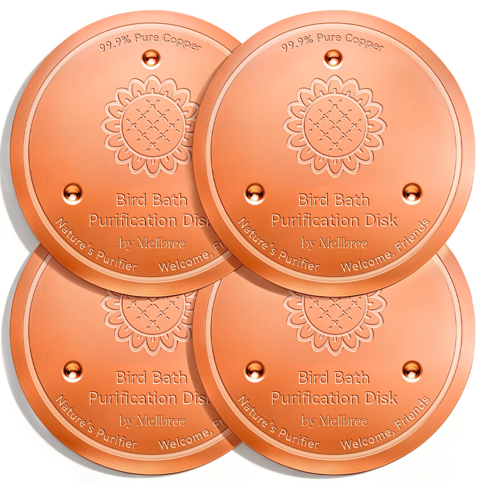 Mellbree front packaging showing sunflower disc, clear benefit of easy installation