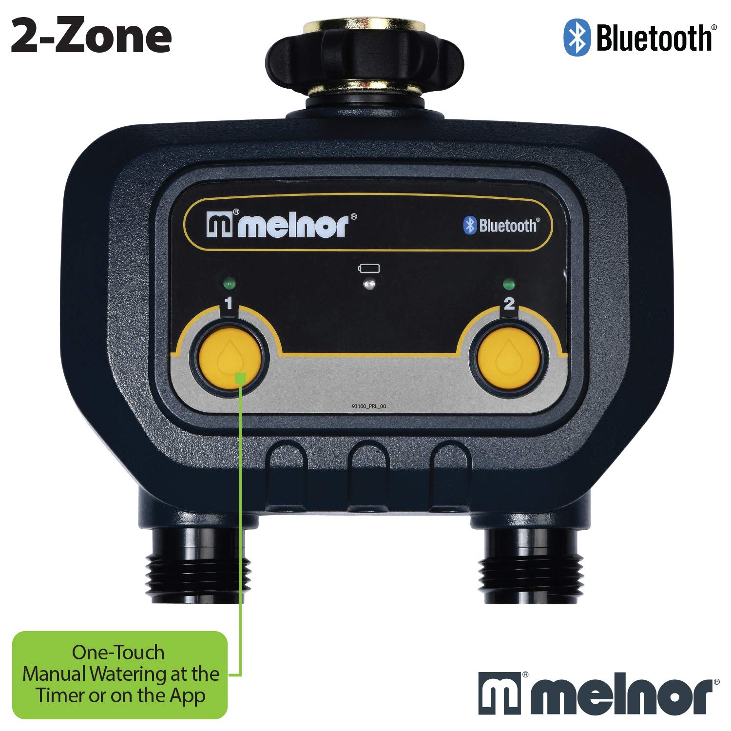 Melnor app screen setup displaying schedule options and start times for convenience