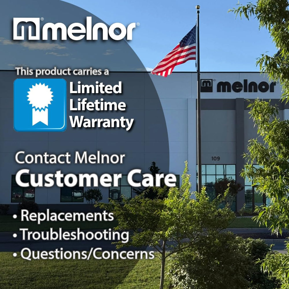 Melnor MiniMax sprinkler on tripod watering garden plants with adjustable height