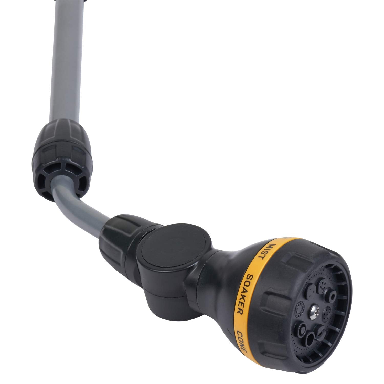 Melnor RelaxGrip pivoting head detail, adjustable angle for hard-to-reach watering benefit