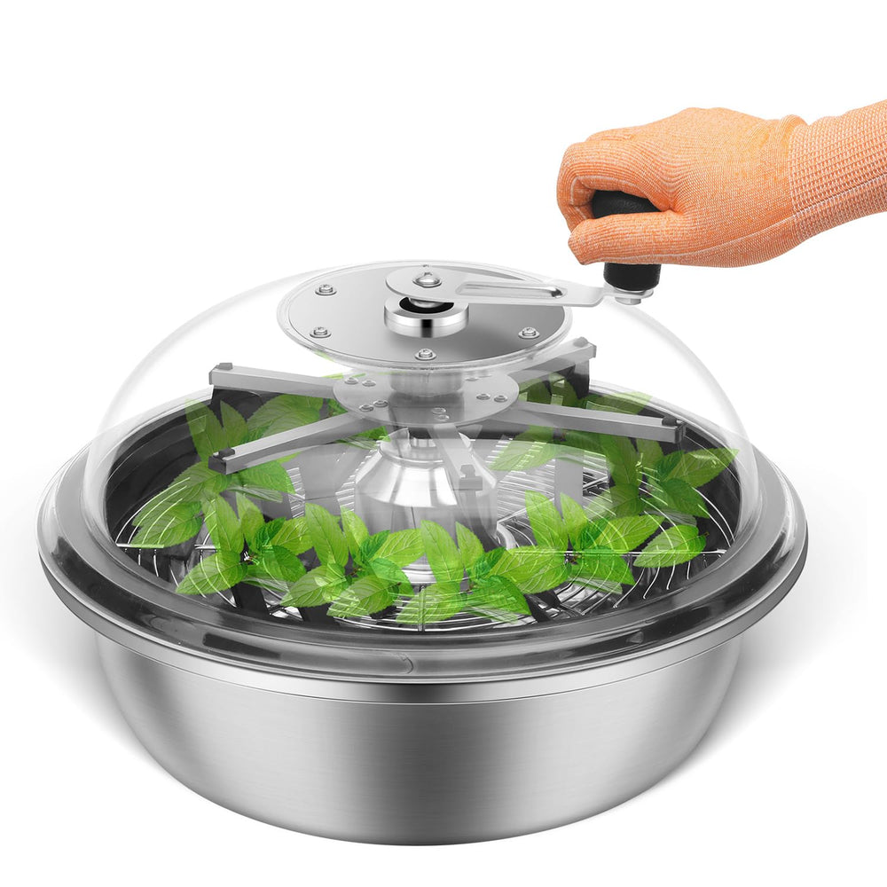 MELONFARM front view showing compact 16-inch trimmer and containment benefit