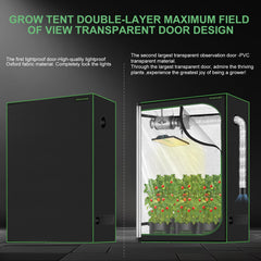 MELONFARM double-layer observation door open to reveal viewing panel for easy plant checks