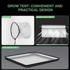 MELONFARM floor tray and zipper access keeping grow area clean and accessible