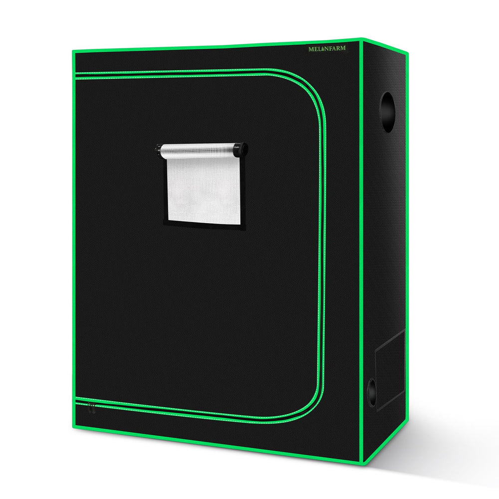 MELONFARM front view assembled grow tent showing compact footprint benefit