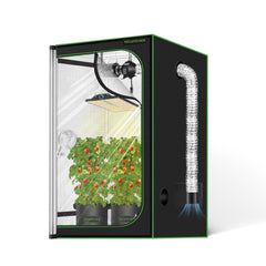 MELONFARM front view of grow tent showing compact footprint and sturdy frame boosting setup convenience