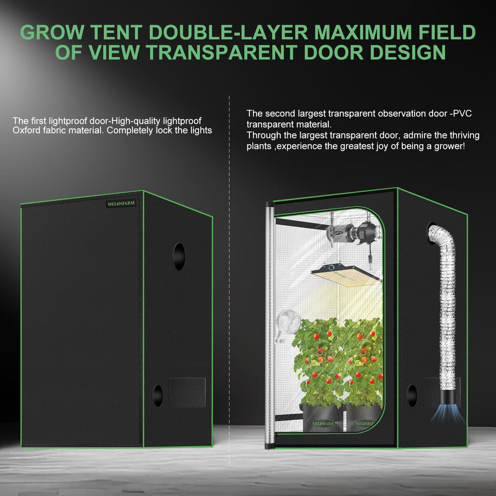 MELONFARM double-layer observation door offering easy plant checks