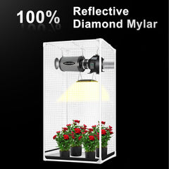 MELONFARM reflective mylar interior improving light coverage