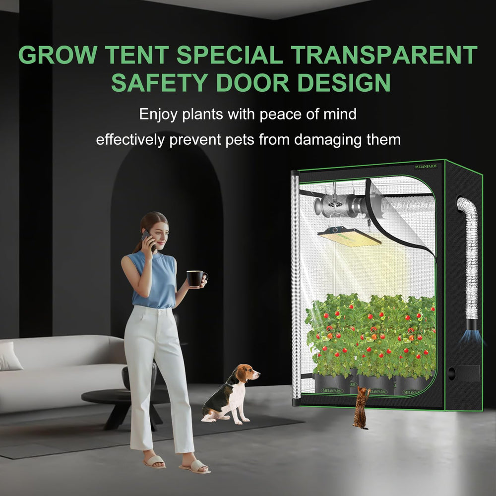 MELONFARM reflective mylar interior maximizing light distribution to boost lamp efficiency