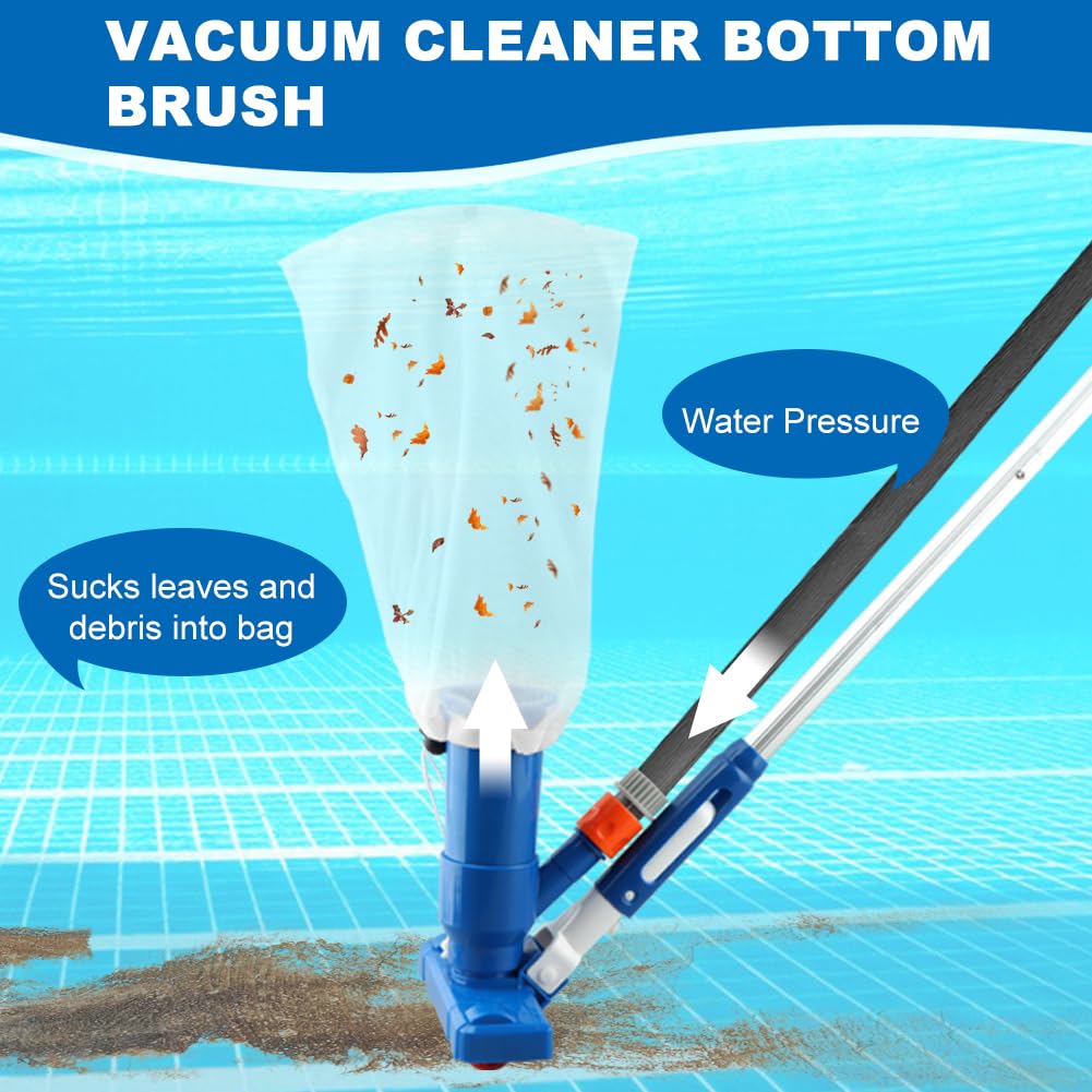 Melunira assembled aluminum poles showing adjustable reach advantage