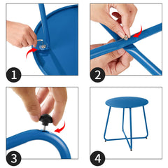 Meluvici adjustable feet detail showing stability on uneven ground and floor protection