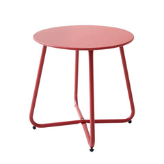 Meluvici front view of red side table showing compact design and durability