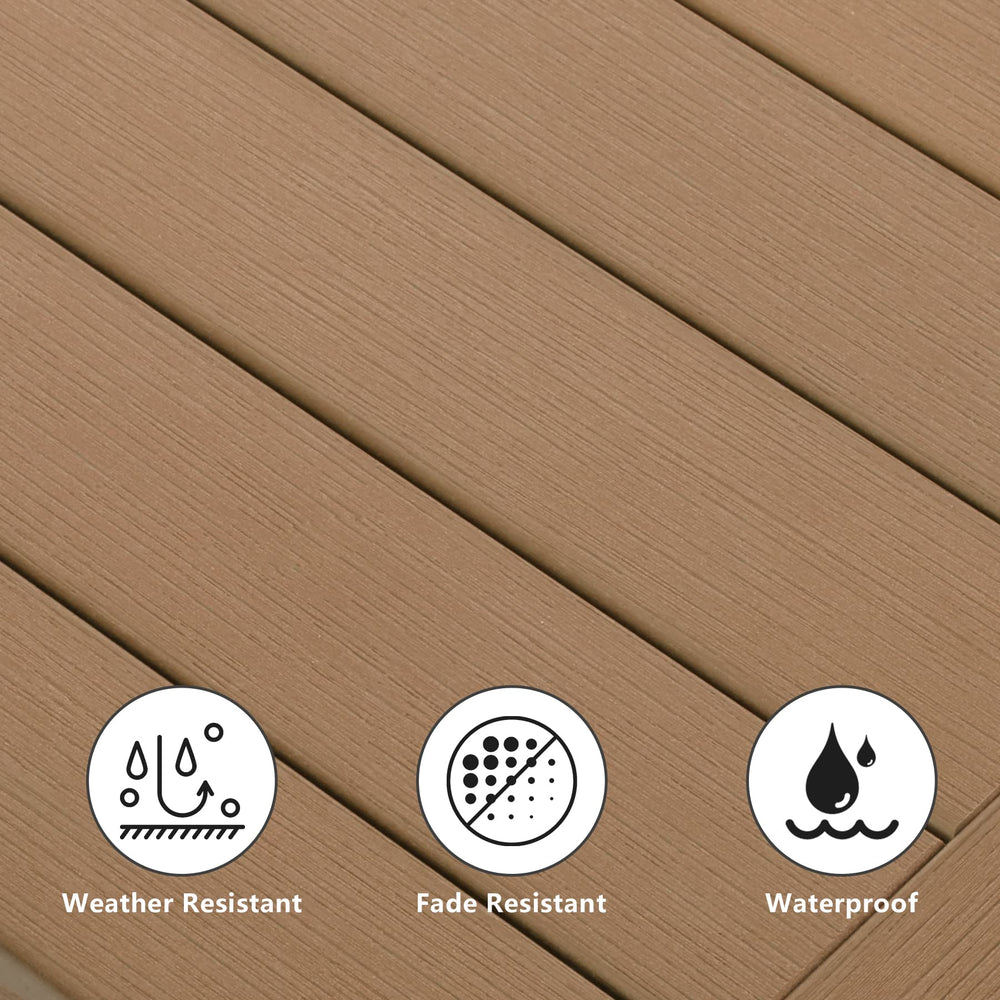 Meluvici lower shelf storing baskets showing organized outdoor storage benefit