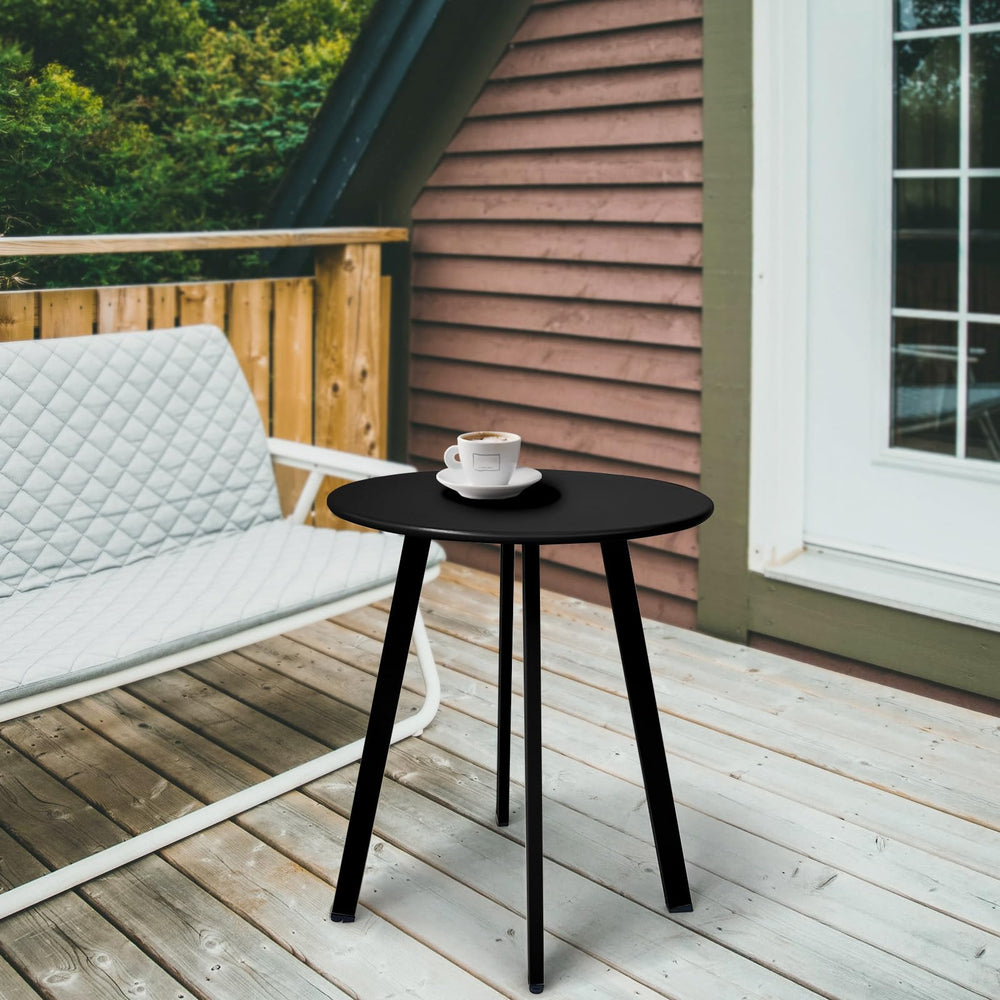 Meluvici table next to sofa showing compact size and space-saving benefit