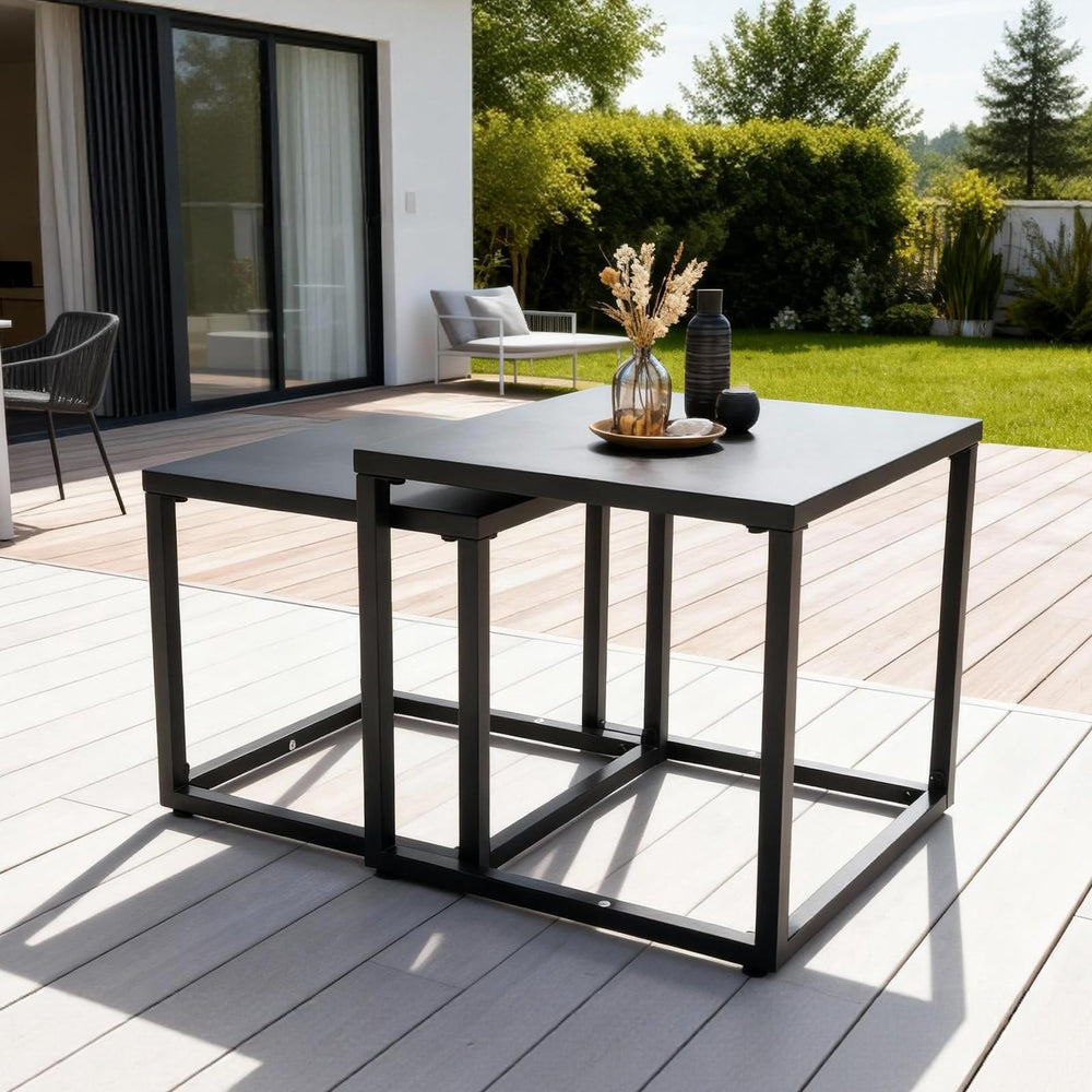 Meluvici tables with coffee cups showing practical surface area and everyday use