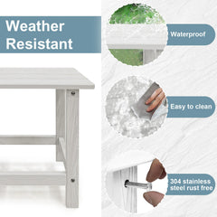 Meluvici side table with drinks and plants showing practical outdoor surface benefit