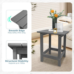 Meluvici table paired with Adirondack chair showing practical placement benefit: convenient reach