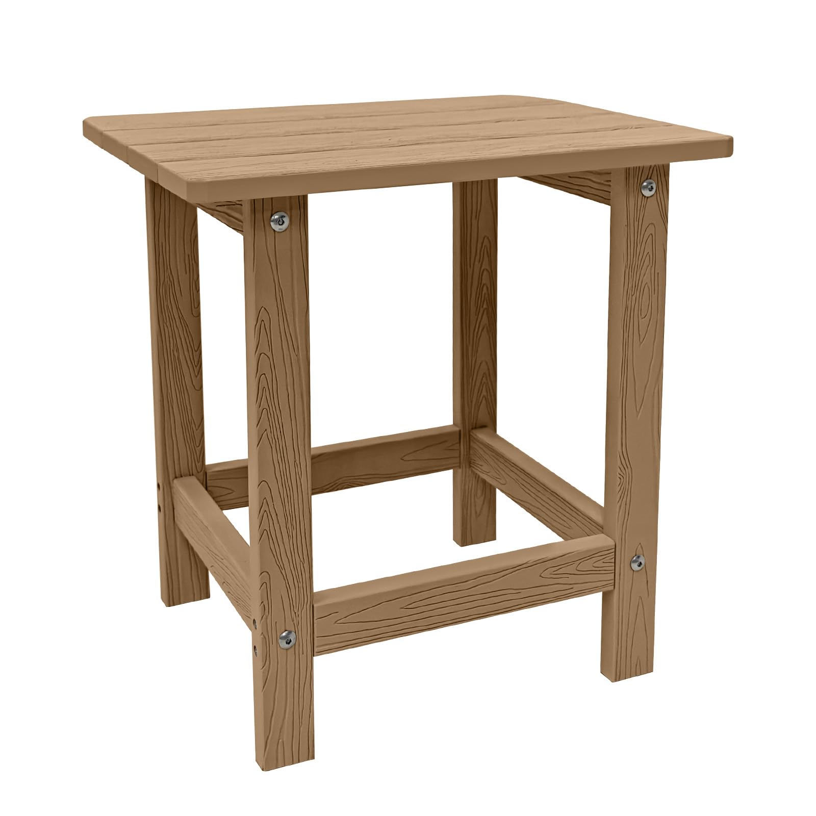 Meluvici front view of table showing sturdy weather-resistant design and stable base