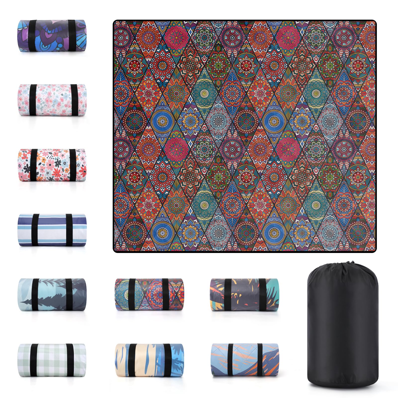 memKiya front view showing full 80x80 inch mat for group comfort