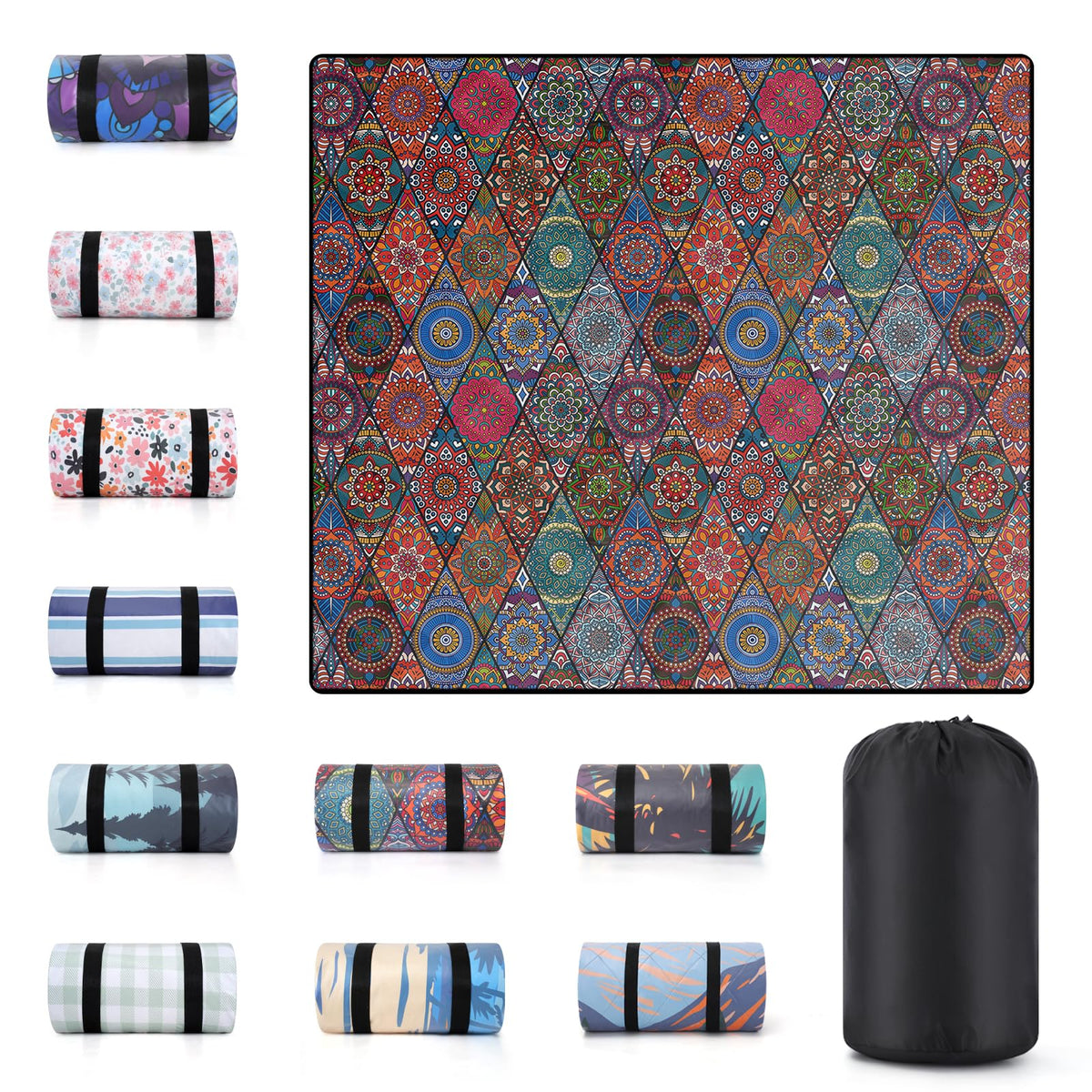 memKiya front view showing full 80x80 inch mat for group comfort