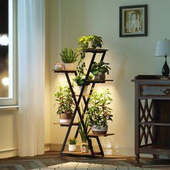 MemoCastle front view showing full multi-tiered plant display and lights