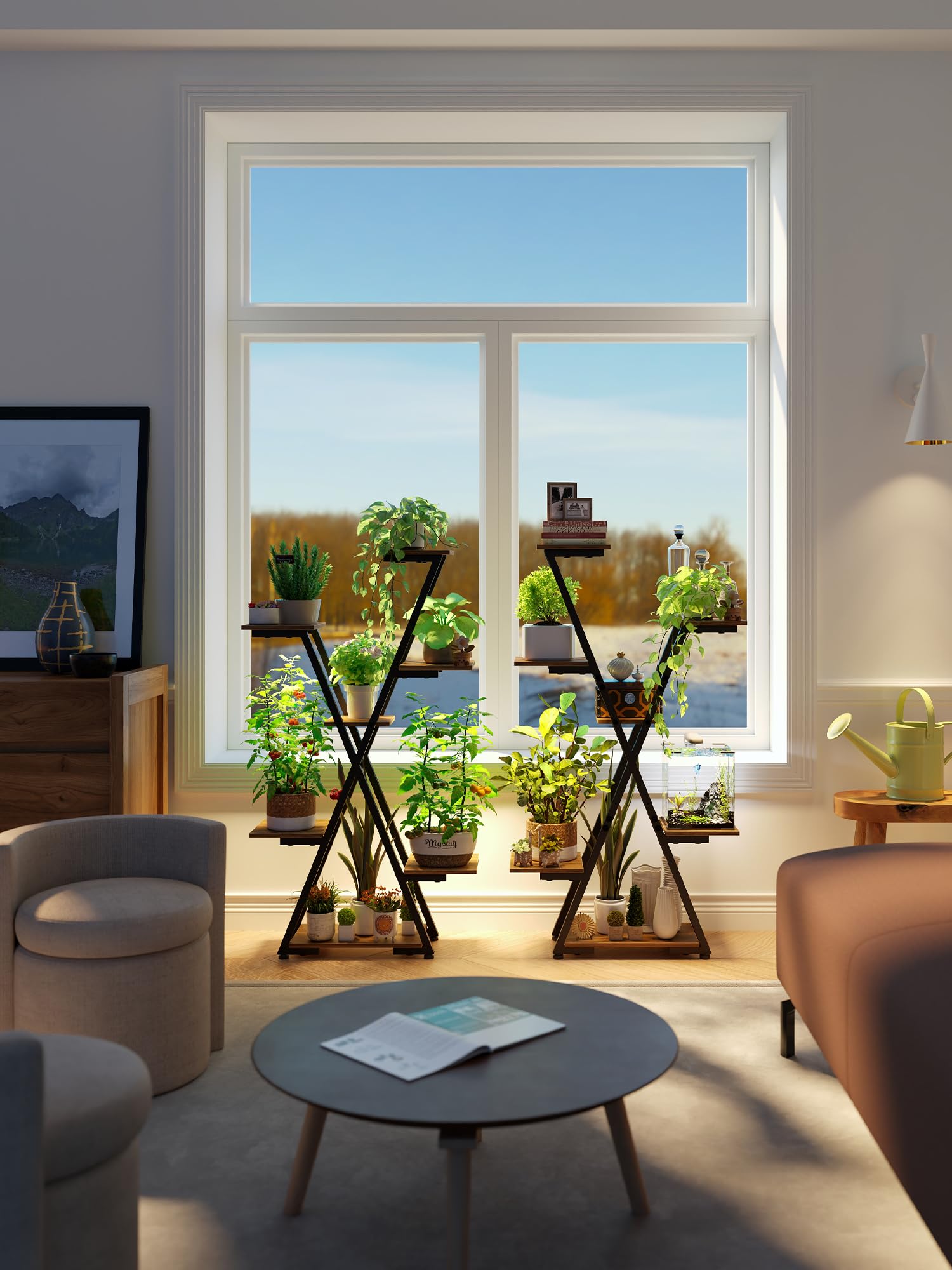 MemoCastle in living room showcasing stylish indoor plant display