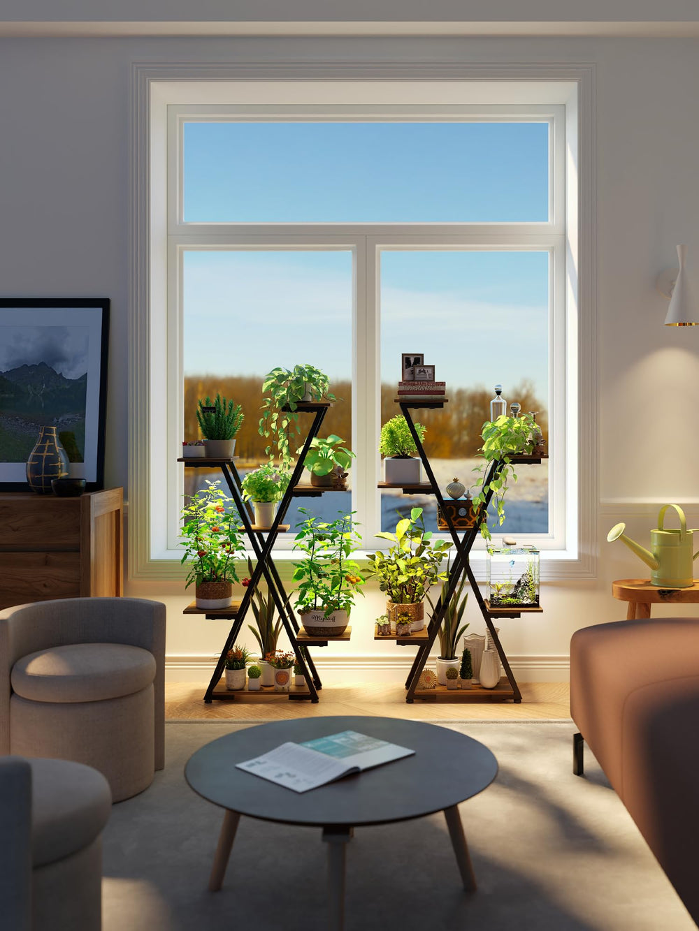 MemoCastle in living room showcasing stylish indoor plant display
