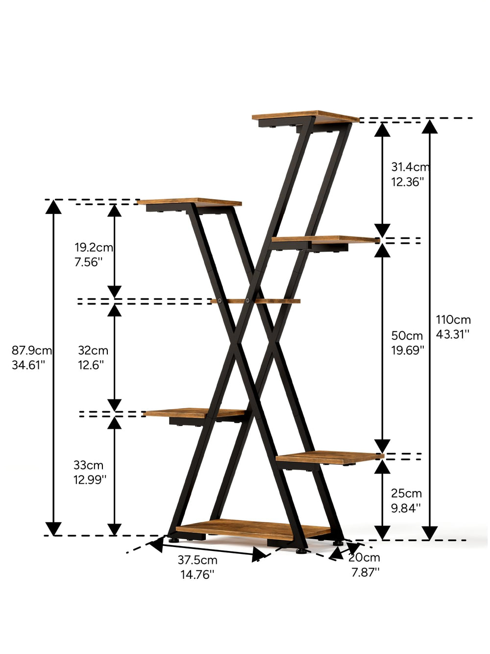 MemoCastle side profile highlighting slim metal frame and shelf spacing