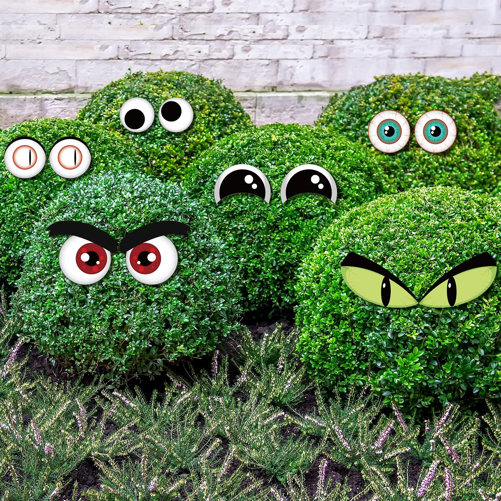 Memorywuu front view of eye signs showing spooky yard impact