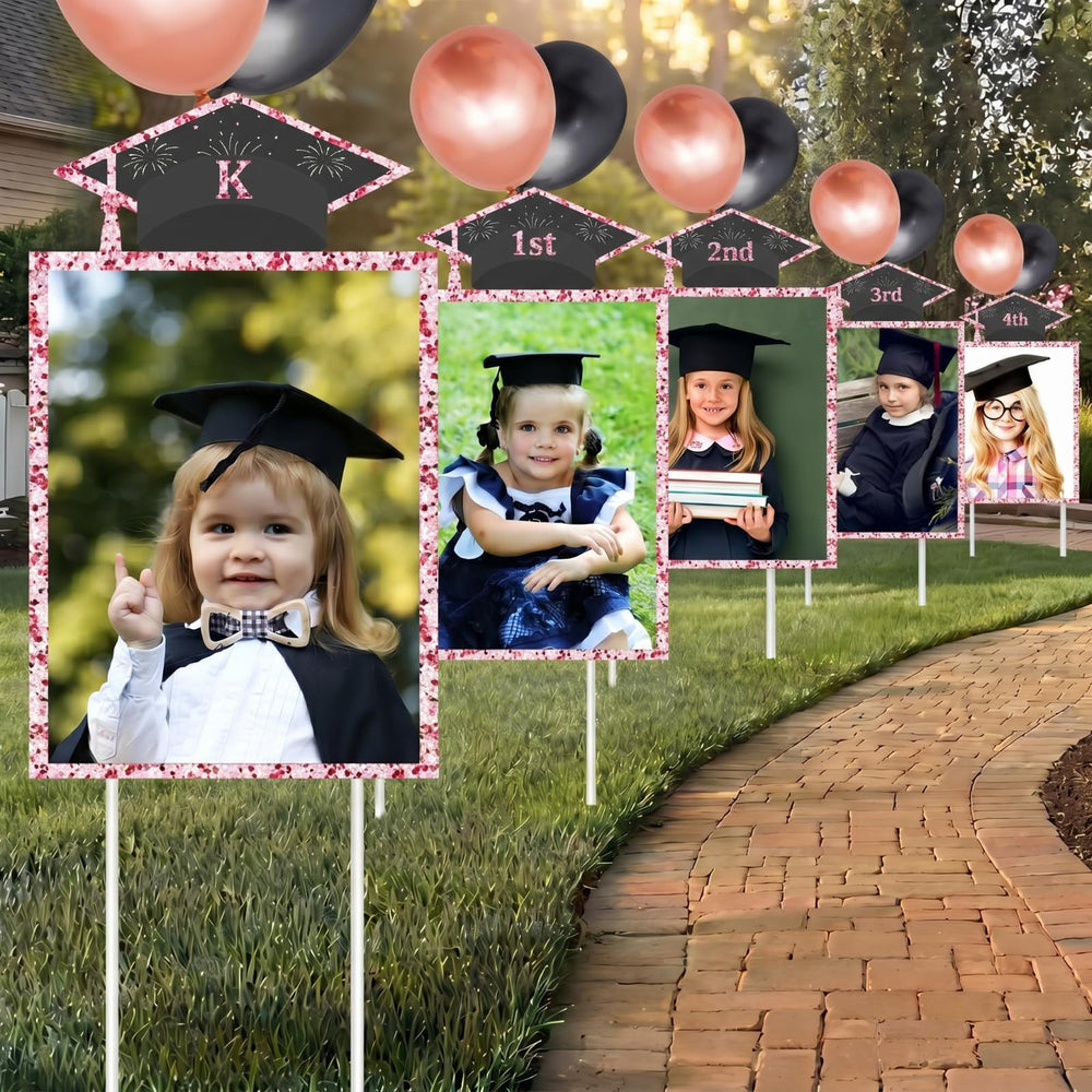 Memorywuu front packaging showing rose gold signs and stakes for a ready celebration