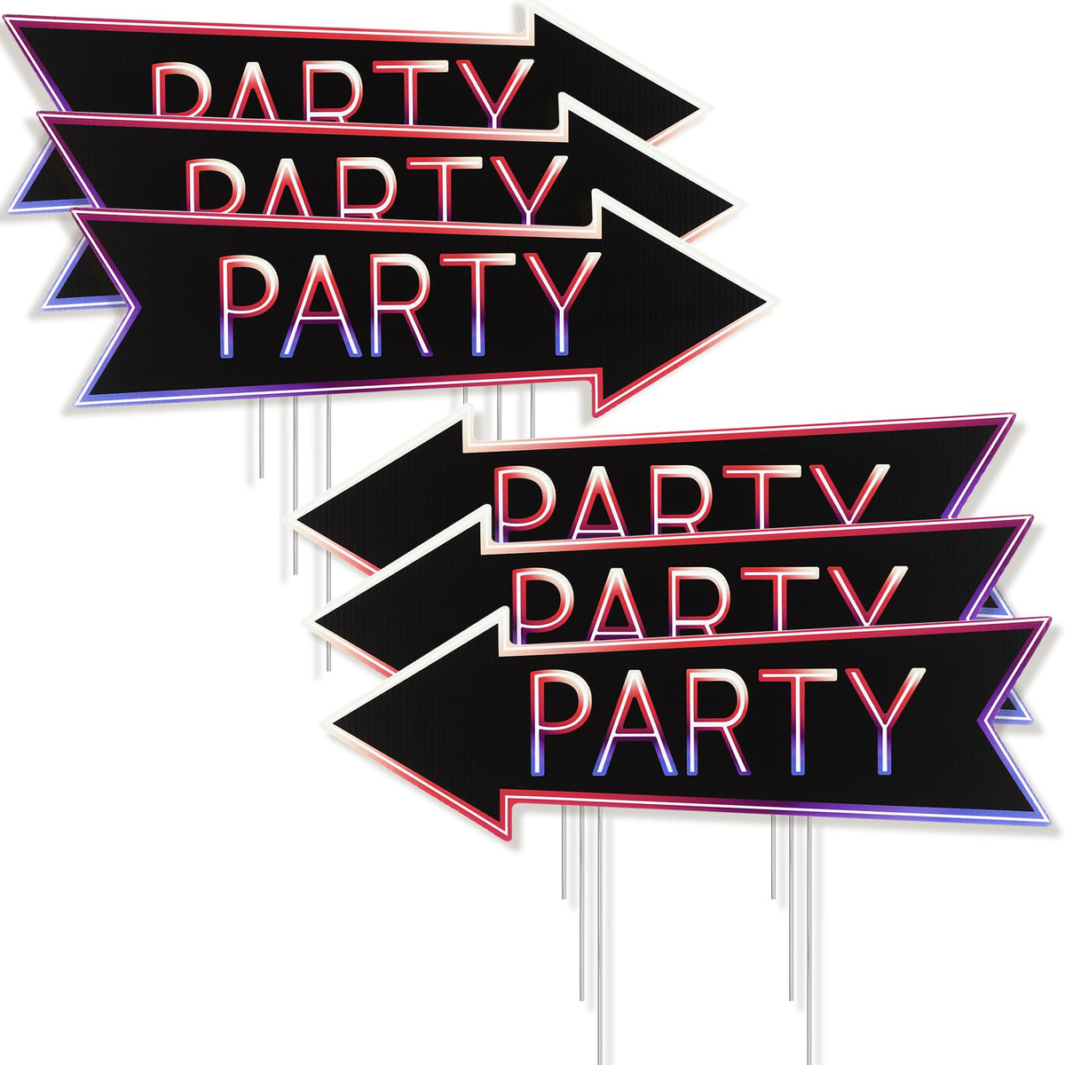 Memorywuu front view of neon arrow signs showing clear directional guidance