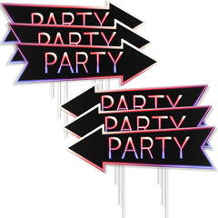 Memorywuu front view of neon arrow signs showing clear directional guidance