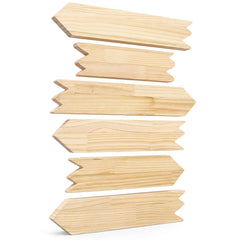 Memorywuu front view six arrow signs showing blank pine canvases for easy customization