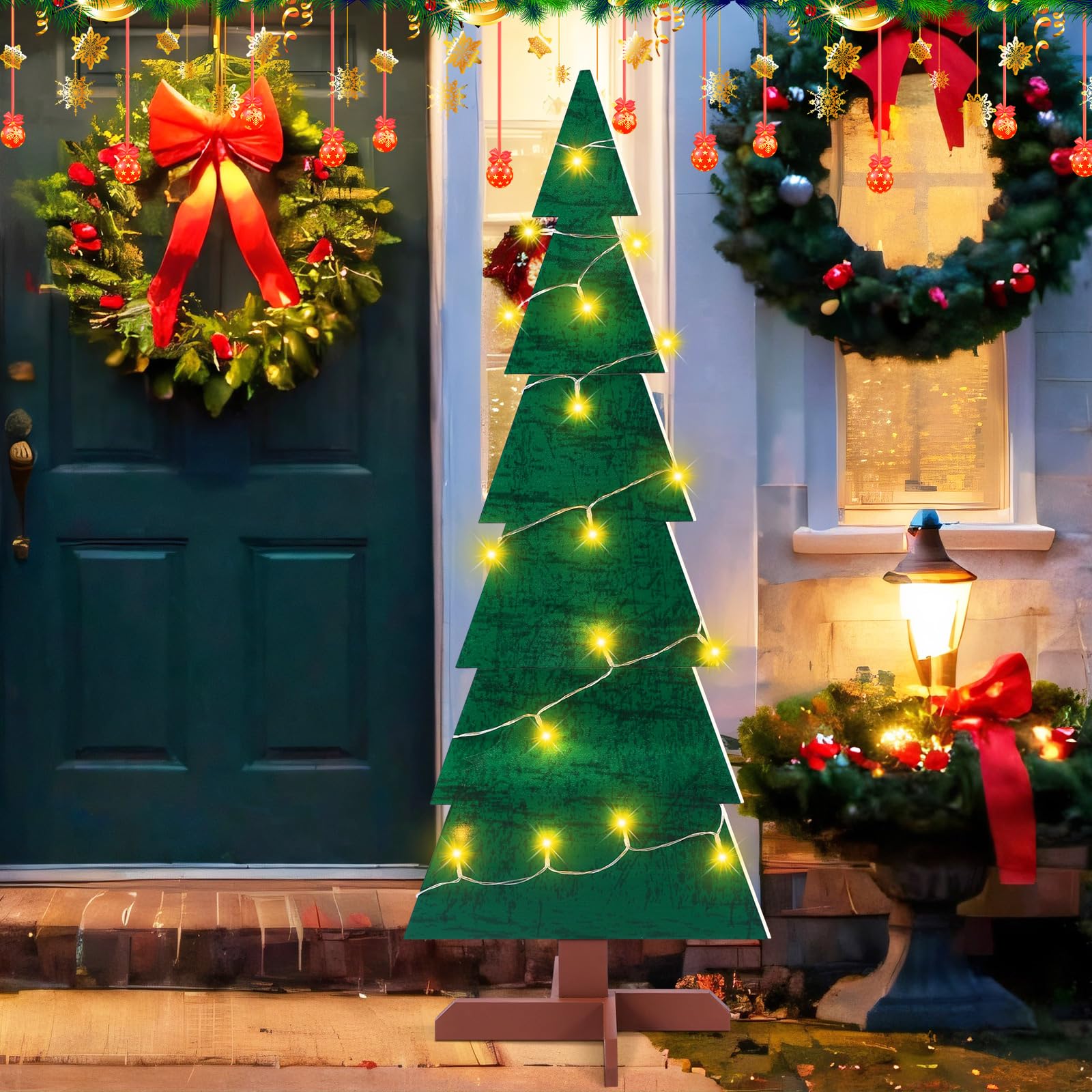 Memorywuu porch scene with sign lit creating inviting entry ambiance