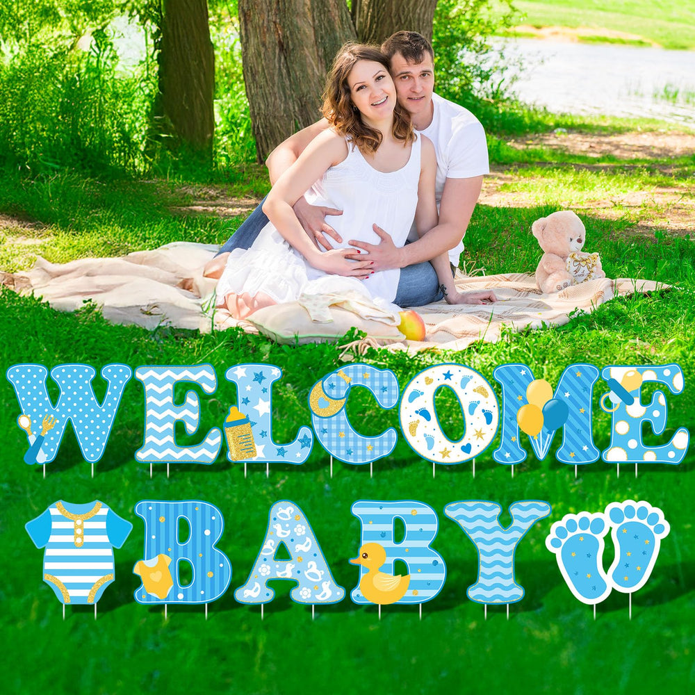 Memorywuu installed yard display showing assembled signs creating welcoming curbside announcement