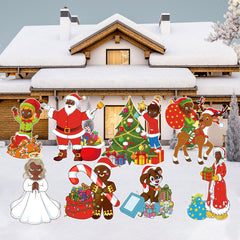 Memorywuu grouping of Santa gingerbread and tree design for inclusive decor