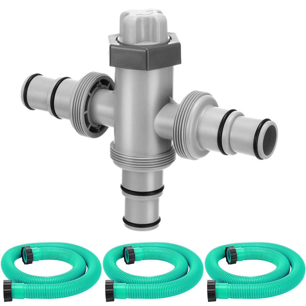 Menkxi split valve front view showing dual outlets and threaded collar for easy control