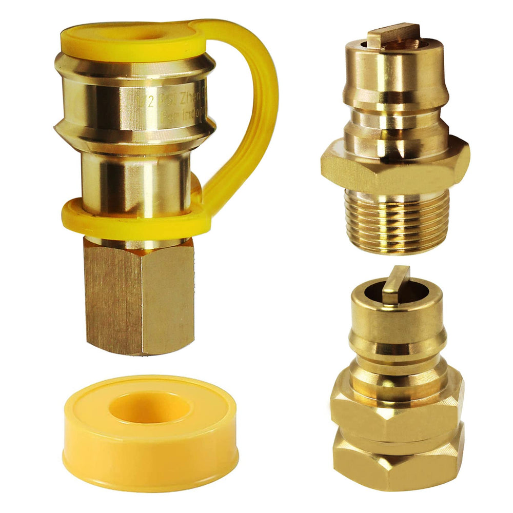 MENSI assembled male plug and quick valve side view, demonstrates secure push-to-connect benefit