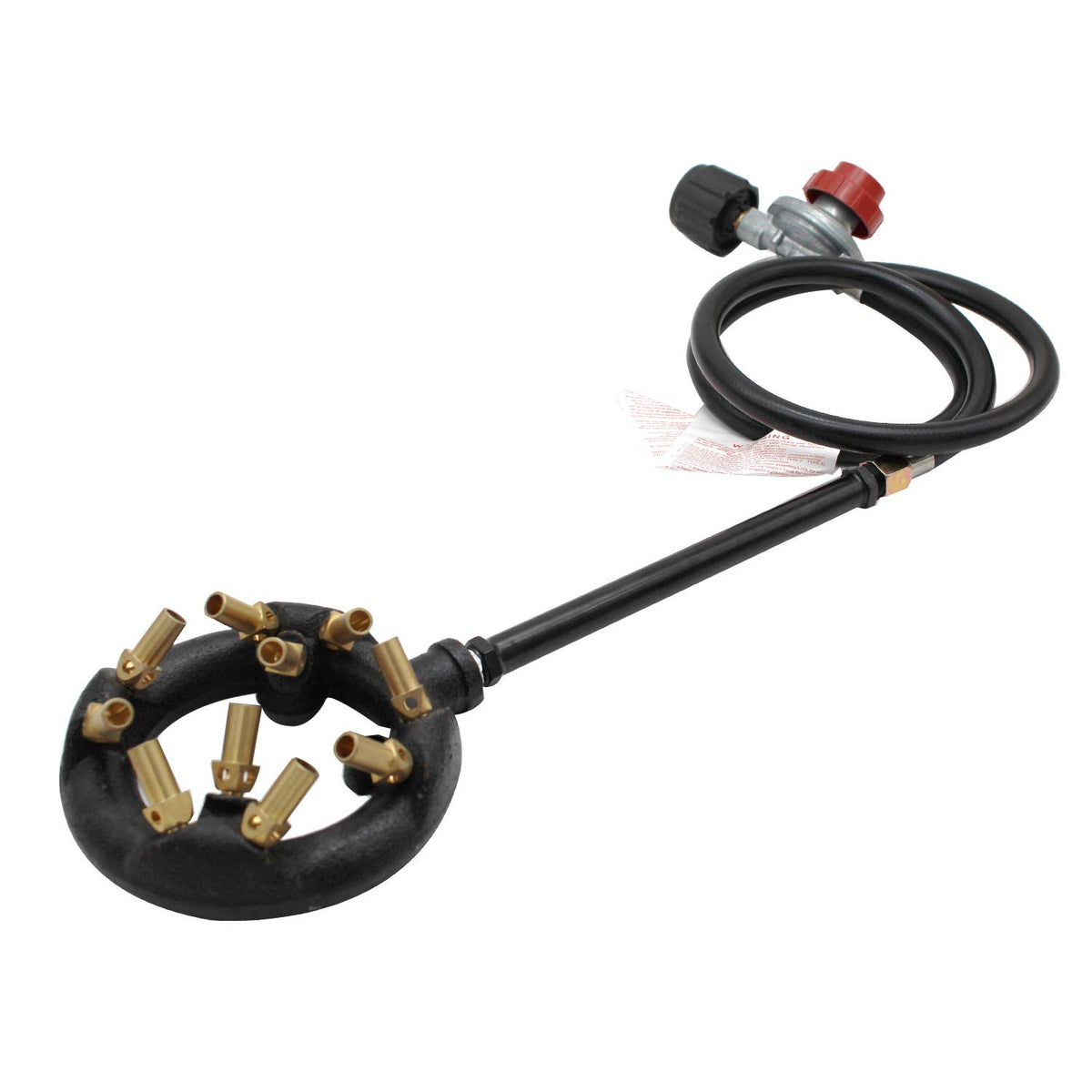 MENSI cast iron burner front view showing ten jets and durable finish for consistent heat