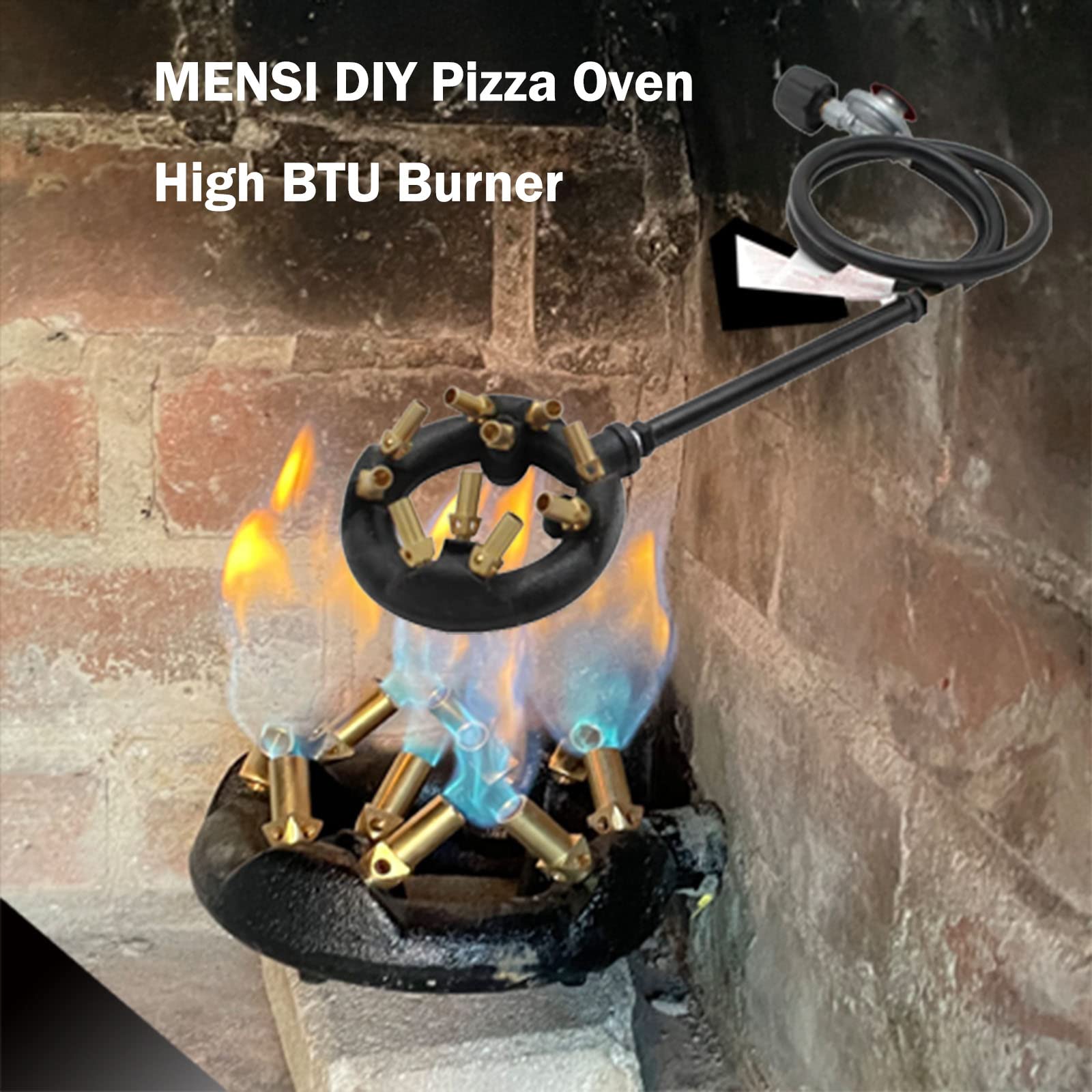 MENSI close-up of cast iron nozzles highlighting precision ports for steady flame control