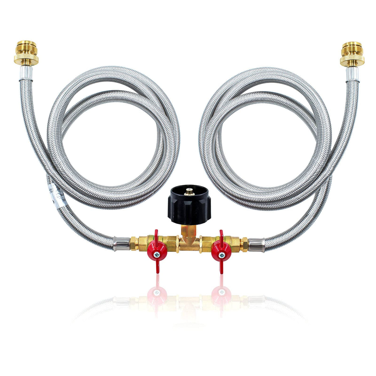 MENSI front assembly showing Y-splitter and two QCC1 outlets for versatile fueling